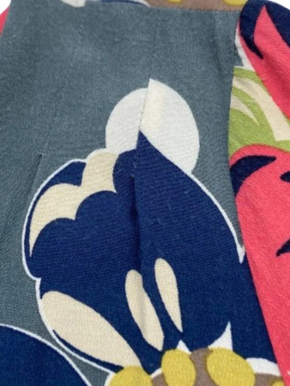 Boden Blue-Gray Dress Mixed Print Floral Empire Waist Midi 3/4 Sleeve V-Neck, 6 - Picture 9 of 13